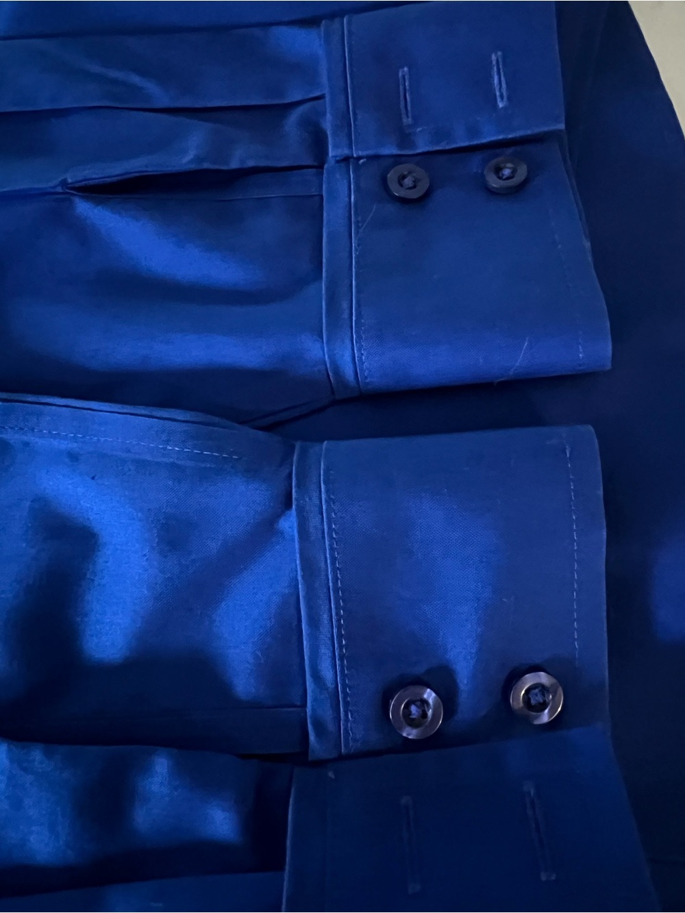 NEW Chico’s No Iron Cotton Button Front Blouse Royal Blue Size 1 US Medium - Picture 4 of 13